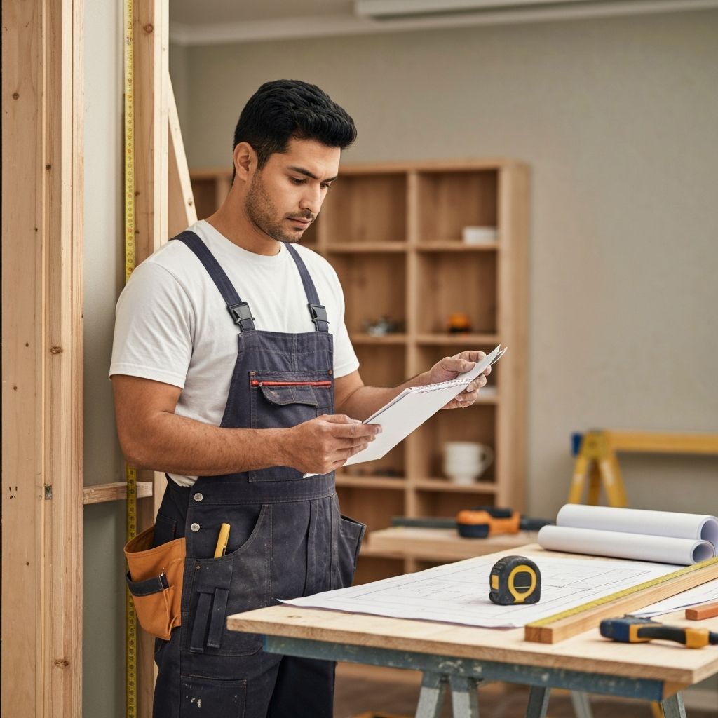Contratista profesional trabajando en reforma del hogar